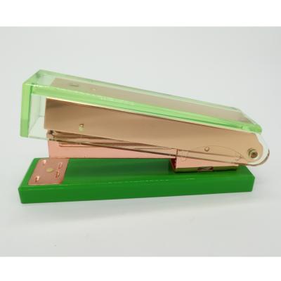 China Durable Partysu Sets School&Office Acrylic Stapler Machine Transparent Green Stationery Supplies OEM/ODM With Customized Color for sale