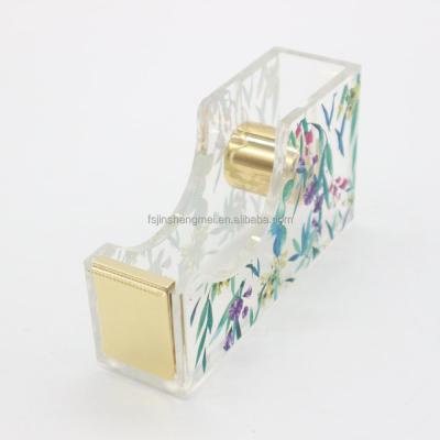 China Desktop Durable Acrylic Sole Custom Printed Mini Tape Dispenser for sale