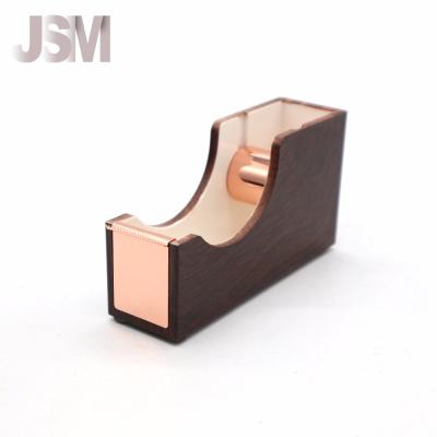 China China Customized Durable Like Stationery Wholesale Supplies Dark Acrylic Wood Grain Tape Dispenser for sale