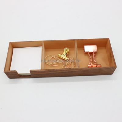 China Desktop Durable Promotional Plastic Acrylic Magnetic Sanitary Wood Grain Desktop Notepad Bamboo Holder for sale