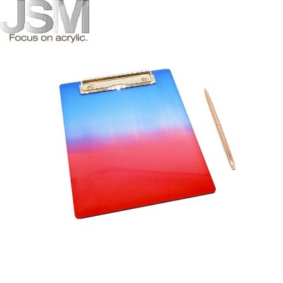 China Interesting acrylic A4 clipboard durable for office work and can be customized for sale