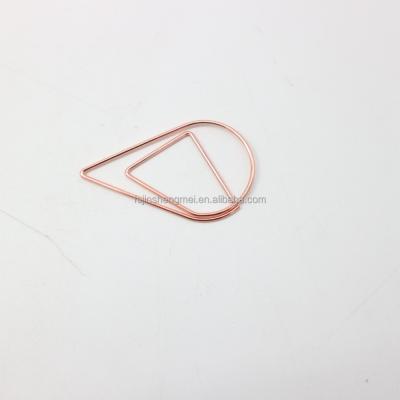 China Europe and America manufacturer unique office decorative fancy metal rose gold folder binder paper clips for sale