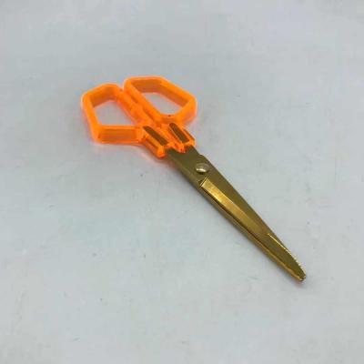 China Universal Cutter JSM R Jack Gold Metal Orange Acrylic Fluorescent Paper Custom Modern Mini Sewing Fabric Cloth 7 Inch Cutting Scissors for sale