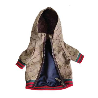 China High-end Luxury Fashionable Brand Dog Jacket Zipper Waterproof Dog Clothes Coat for sale