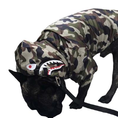 China Stocked Camouflage Windproof Proof Large Dog Rain Raincoat Pet Training Jacket for sale