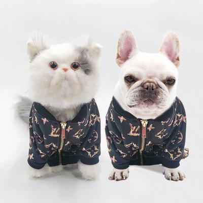 China Popular Stocked Brand Winter Dog Coat Designer Pet Jacket French Bulldog Teddy Pug Puppy Apparel Luxury Dog Clothes for sale