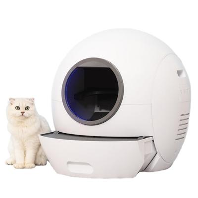 China Portable Smart Automatic Pet Toilet Self Cat Litter Grooming Cat Litter Clean Box Enclosed Luxury Viable Cleaning for sale