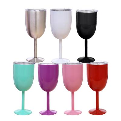 China Viable Hot Sale Stainless Steel Double Wall Goblet Wine Glass Wine Goblet Colorful Stemless Drinkware for sale