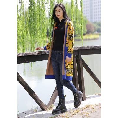 China 2020 Anti-wrinkle RENI woman cardigan knitted sweater wool winter long cardigan for sale