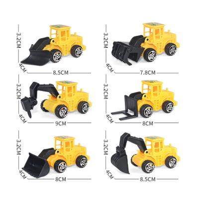 China Best Selling Model Eco-friendly Material Mini Engineering Vehicle Cake Decorations Car Slide Toys 6pcs/set for sale