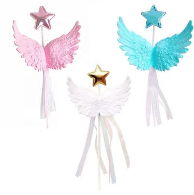 China Soak Water Expansion Star Tassel Flies Birthday Ribbon Making Angel Dessert Table Cake Decoration Bake for sale