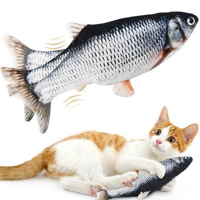 China USB Stocked Electric Moving Fish Toy Floppy Fish Cat Toy for Cats Interactive Chewing Bite for sale