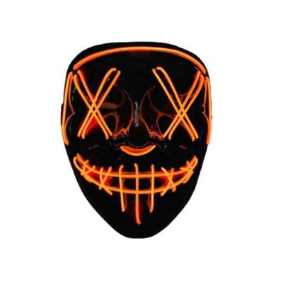 China OEM Party Halloween LED Hand Made Plastic Black Mask Customized Logo Color Design for sale