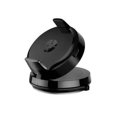 China 15W High Quality Fast Wireless Charger 2 in 1 Qi Smart Car Sensor Charger Handsfree Rotating Wireless Mount Fast Charging Phone for sale