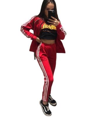 China Anti-pilling 2020 new summer style women sports zipper fly casual sweat suit for sale