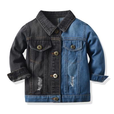 China 2021 New Baby Boy's Clothing Children's Long Sleeve Patchwork Jean Jacket Kids Denim Jacket Breathable Denim Jacket for sale