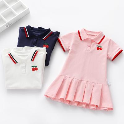 China Breathable Girls Dress New Summer Baby Polo Skirt Pleated Short Sleeve Skirt for sale