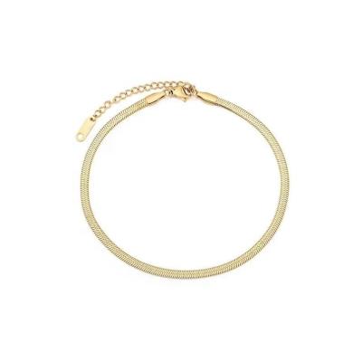 China FASHIONABLE Hot Selling 18K Gold Plated Customs Fine Jewelry 925 Blade Chain Silver Anklet for sale