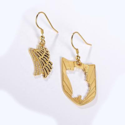 China Fashionable high quality jewelry 925 silver wings and shield design popular earrings set for women for sale