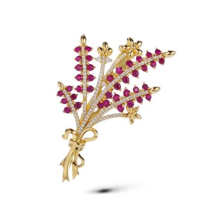 China New Design Wheat Shape Ear Shape Women Brooch Pin High End Fashion Jewelry Luxury Accessories for sale