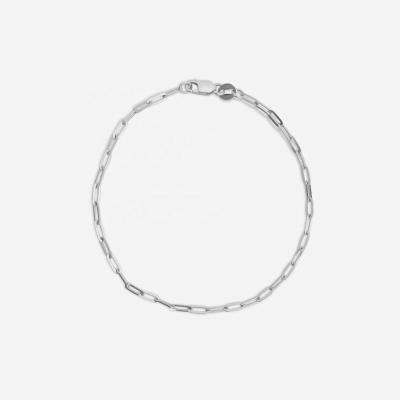 China FASHIONABLE high quality 925 charm bracelet silver gold plated new simple paper clip circle bracelet for sale