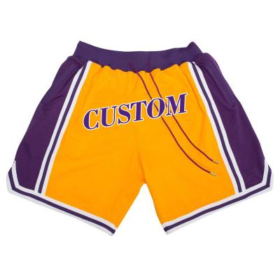 China Wholesale Summer Cool Mens Letter Printing Mesh Vintage Basketball Custom Shorts Antibacterial for sale