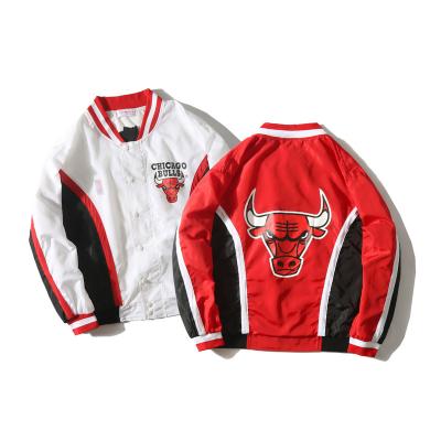 China Wholesale High Quality Ready Made Men's Red And White Jacket Old School Bulls Windbreaker Breathable Jacket Jackets for sale