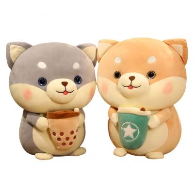 China New Stuffed Animal Toys Super Soft Boba Plush Toy Bubble Teacup Pillow Christmas Milk Tea Dog Dog Stuffed Animal for sale