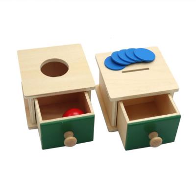 China Educational Montessori Toys Wooden Box For Toddlers Montessori Permanence Toy With Tray And Ball Wooden Educational Toys For Kindergarten for sale