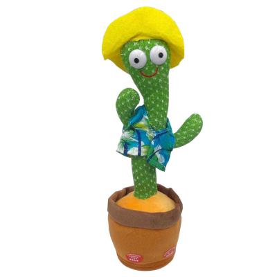 China Hot Sale Amazon Flowerpot Cute Luminous Stuffed Dancing Game Talking Electric Plush Toy Dancing Cactus Cactus for sale