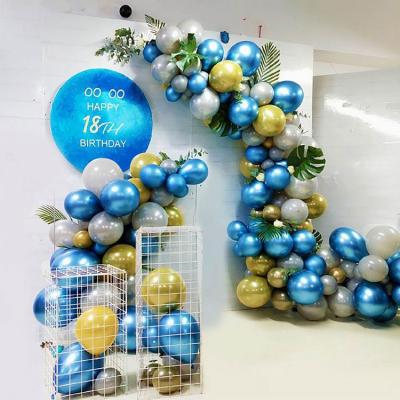 China 12 Inch Metal Inflatable Pearl Latex Pearl Gift Toy Party Wedding Decoration 10pcs Chrome Rubber Balloons for sale