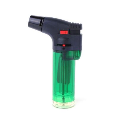 China Large Color Butane Flame Butane Torch Gas Reactors Cheap Wholesale Windproof Refillable Kitchen BBQ Lighter for sale