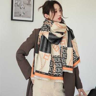 China Ladies Fashion Long Large Winter Warm Cashmere American American Scarves High Quality Double Sided Luxury Designer Scarfs For Women Pashmina Shawls for sale