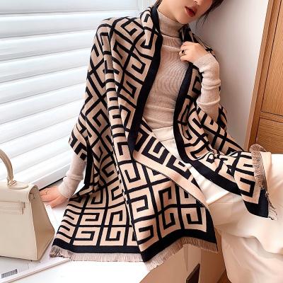 China Winter Logo Feeling Tassel Pashmina Stripe Wool Stoles Luxury Ladies Cashmere Scarves Soft Custom Wholesale Designer Shawls For Women for sale