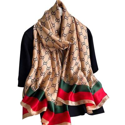 China The new explosion of European and American Leopard-copy square satin style universal professional wild Fast-selling patterns printed silk scarf for sale