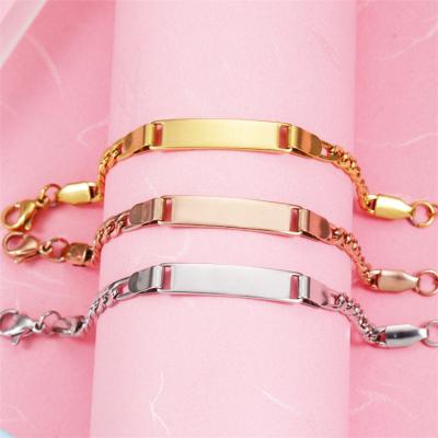 China Fashion TRENDY Children's Gift Bracelet Stainless Steel Laser Engraving Children's Bracelet for sale