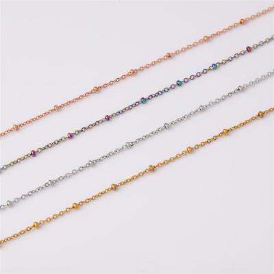 China TRENDY 2mm Stainless Steel Bead Chain With Round Beads DIY Chain Necklace for sale