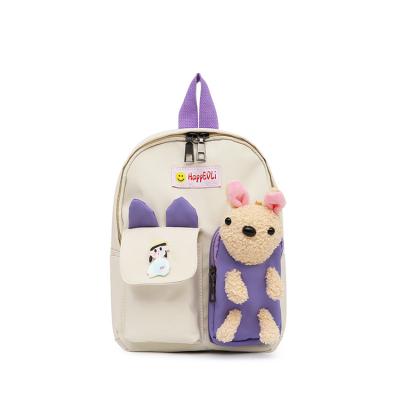 China OEM small waterproof eco waterproof toddler girl 3d fabric school bag in pink color for sale