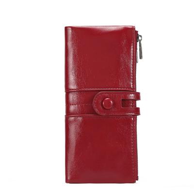 China High quality korean high quality rfid women luxury triple rfid designer slim pink wallet for sale