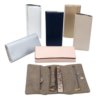 China Custom Luxury Morden Suede Jewelry Pouches, Jewelry Storage Roll Box, Professional Jewelry Roll for sale