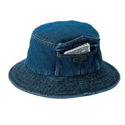 China Custom Pocket Cool Jean Bucket Hat For Four Season Personal Style SGS Certification for sale