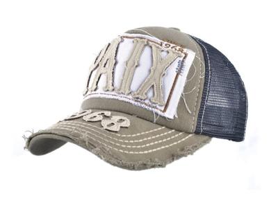 China Wahsed Worn Out Mesh Trucker Cap With Breathable Sweatband SGS Certification for sale