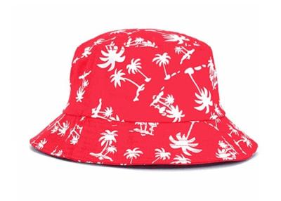 China Summer Custom Printed Bucket Hats , Adult Causal Unisex Flat Hat Outdoor for sale