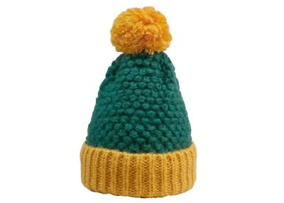 China Leisure Wool Ladies Knit Pom Pom Beanie Customized Size With Soft Feeling for sale