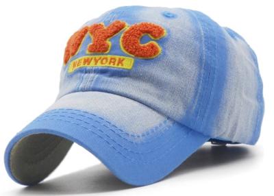 China Fashion Children Washed Cotton Baseball Cap NYC Letters 6 Panel For Sports for sale