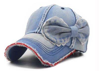 China Vintage Denim Washed Cotton Baseball Cap Strapback Breathable Blue Color for sale