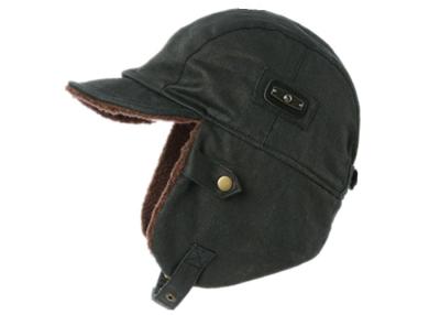 China Windproof Pilot Winter Bomber Hats Faux Leather Trapper Hunting For Unisex for sale