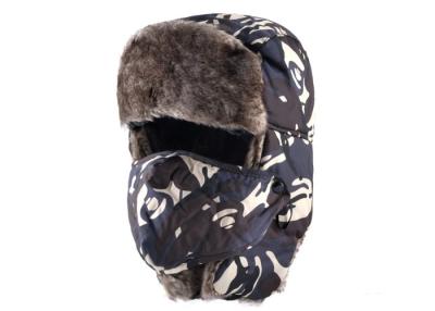 China Camouflage Mens Winter Bomber Hat With Ear Flaps Adjustable Size Warm In Snow Days for sale