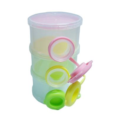 China Hot selling pp 3 layers baby milk powder box plastic milk powder container portable baby storage box for sale