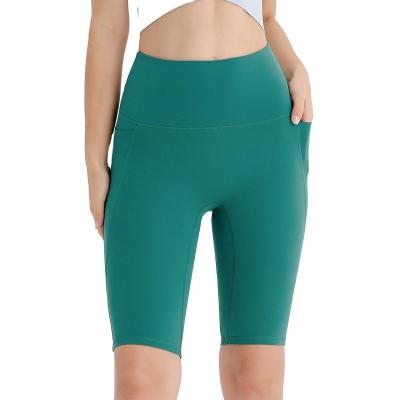 China Breathable Sexy High Waist Yoga Shorts Biker Shorts With Pockets For Women Girls Soft Tights Spandex Athletic Workout Abbreviation Summer for sale